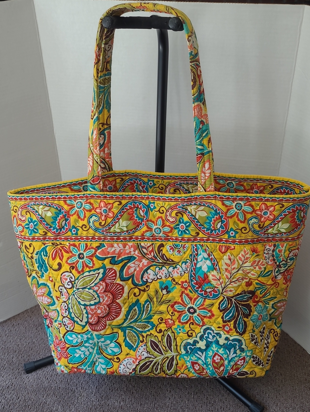 Vera Bradley Extra Large Provencal Bright Floral Quilted Tote Bag in Yellow